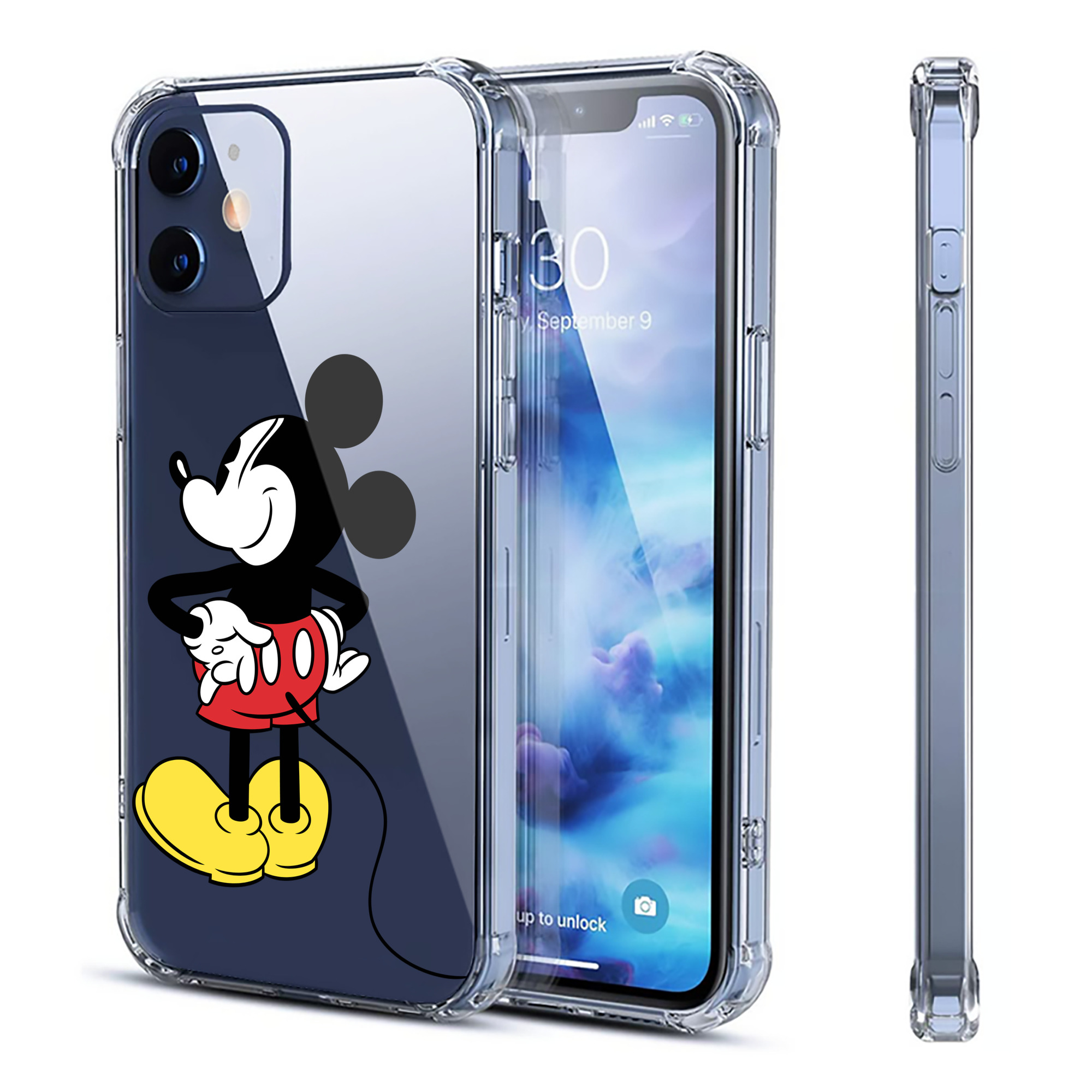 （画像用） ミッキーマウス Mickey Mouse 【iPhone 12シリーズ対応】透明スマホケース（クリアソフトケース）